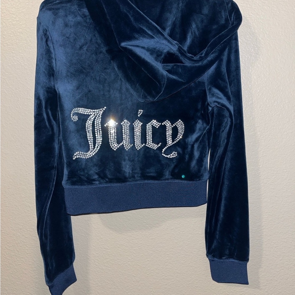 Juicy Couture navy Velour Hoodie jacket size small